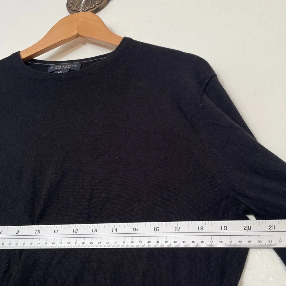 Banana Republic Luxury Blend Black Sweater Cotton Silk Cashmere Mens Medium M